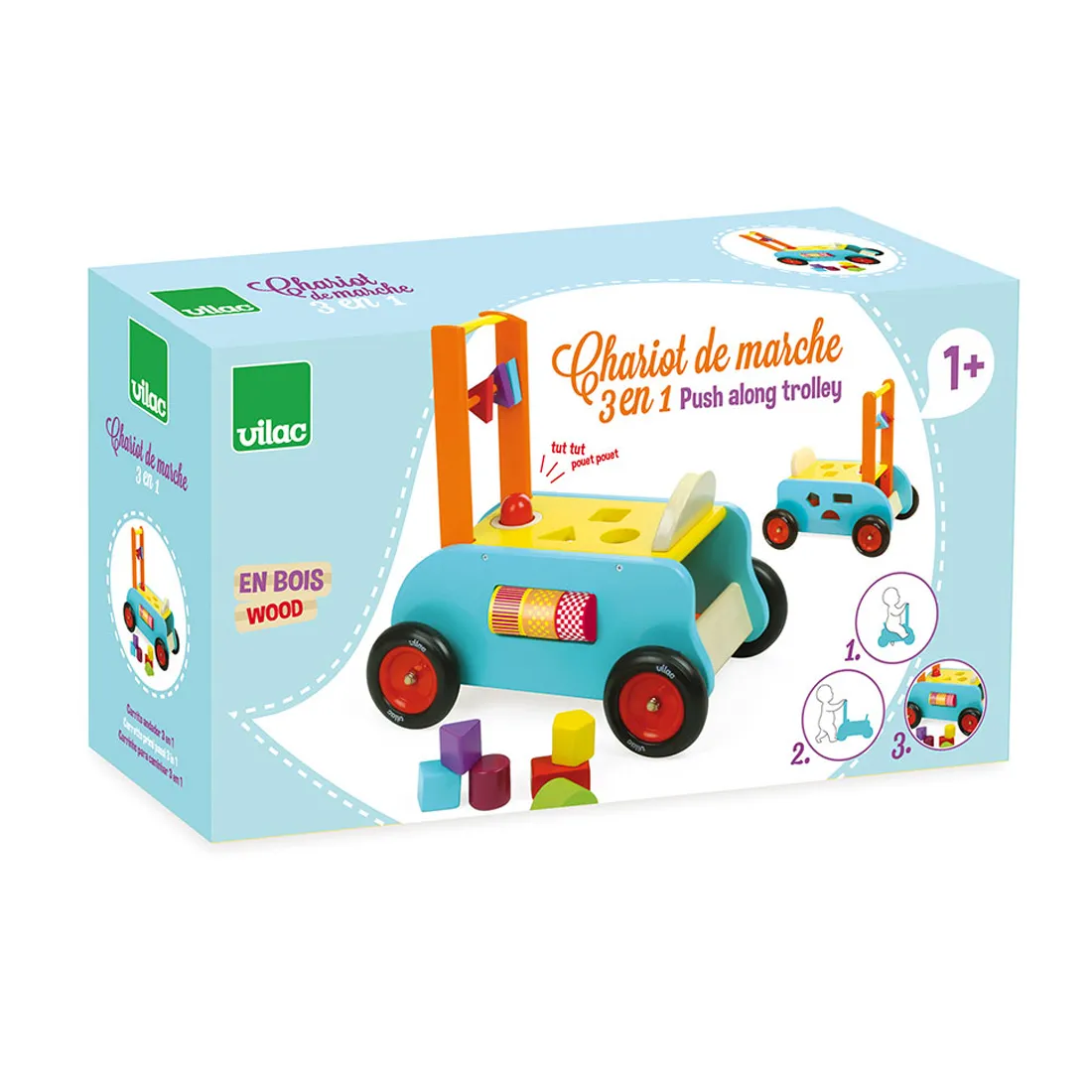 Chariot de Marche 3 en 1 - Un jeu - Vilac