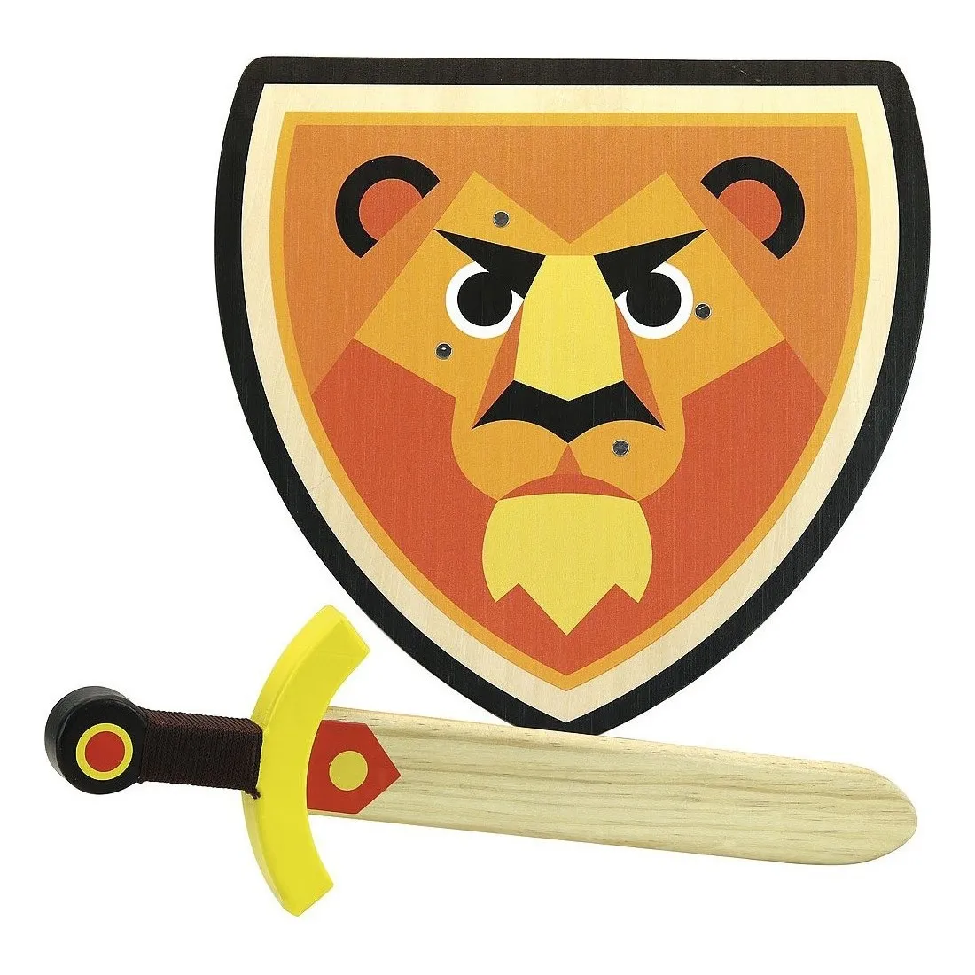 Lot bouclier & épée en bois Lion, Bouclier & épée jouet - Vilac