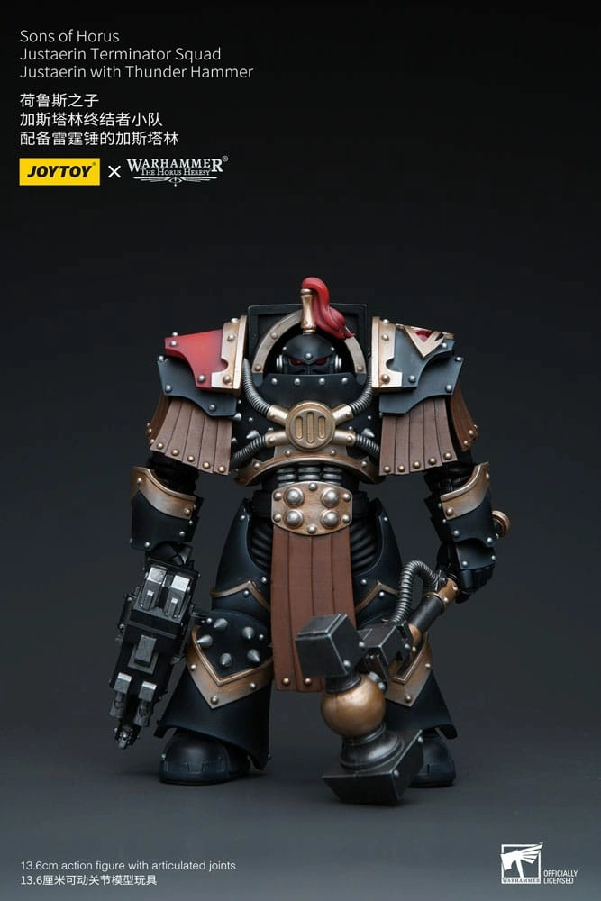 Warhammer the horus heresy figurine 1/18 sons of horus justaerin terminator squad justaerin with thunder hammer 12 cm