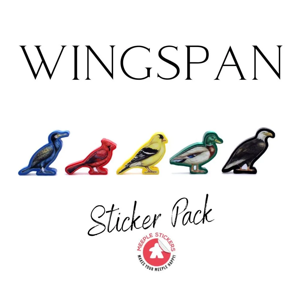 Wingspan - Jetons de joueur en bois et set d'autocollants