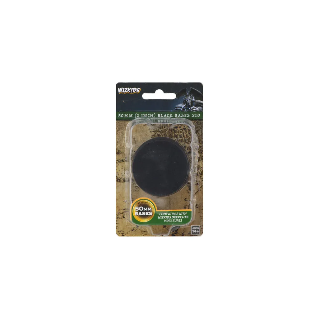 WizKids Deep Cuts Unpainted Miniatures: 50mm Round Base - Black (10)
