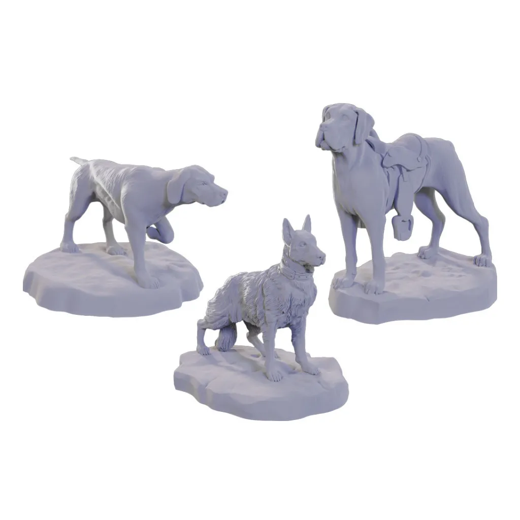 Wizkids Deep Cuts Unpainted Miniatures: Dog Companions