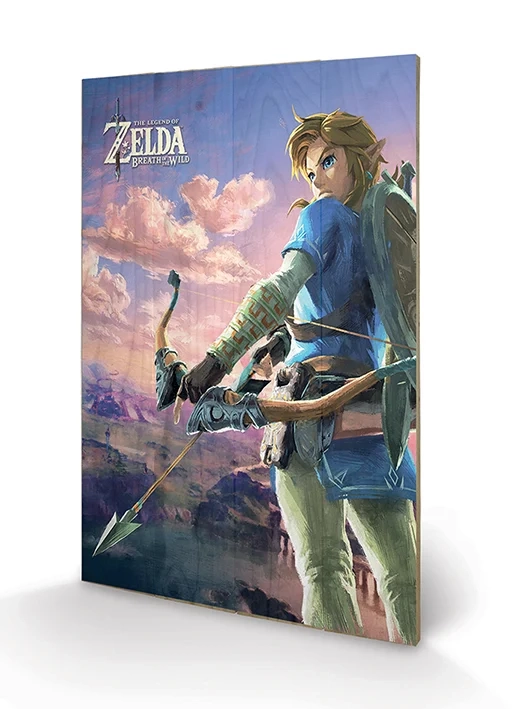 ZELDA BREATH OF THE WILD - Impression sur Bois 40X59 - Hyrule Scene